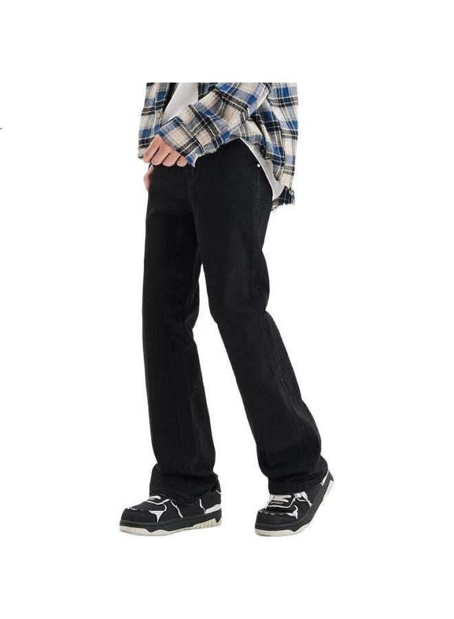 Mmoptop Micro-Flare Washed Jeans For Men, Spring And Summer Straight-Leg Casual Flared Pants, Mnzk07, Black, Size L - Image 3