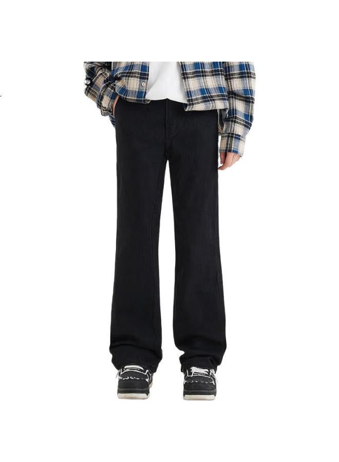 Mmoptop Micro-Flare Washed Jeans For Men, Spring And Summer Straight-Leg Casual Flared Pants, Mnzk07, Black, Size L - Image 2