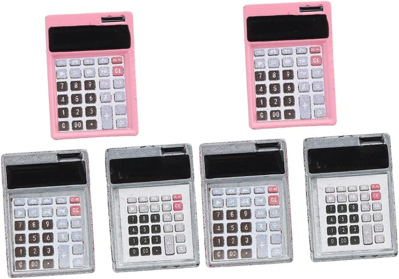 Angoily 6Pcs Miniature Calculator Ornaments Tiny Calculator Models for Dollhouses Mini House Decorations Creative Home Decor Safe Material for Room and DIY Crafts - Image 1