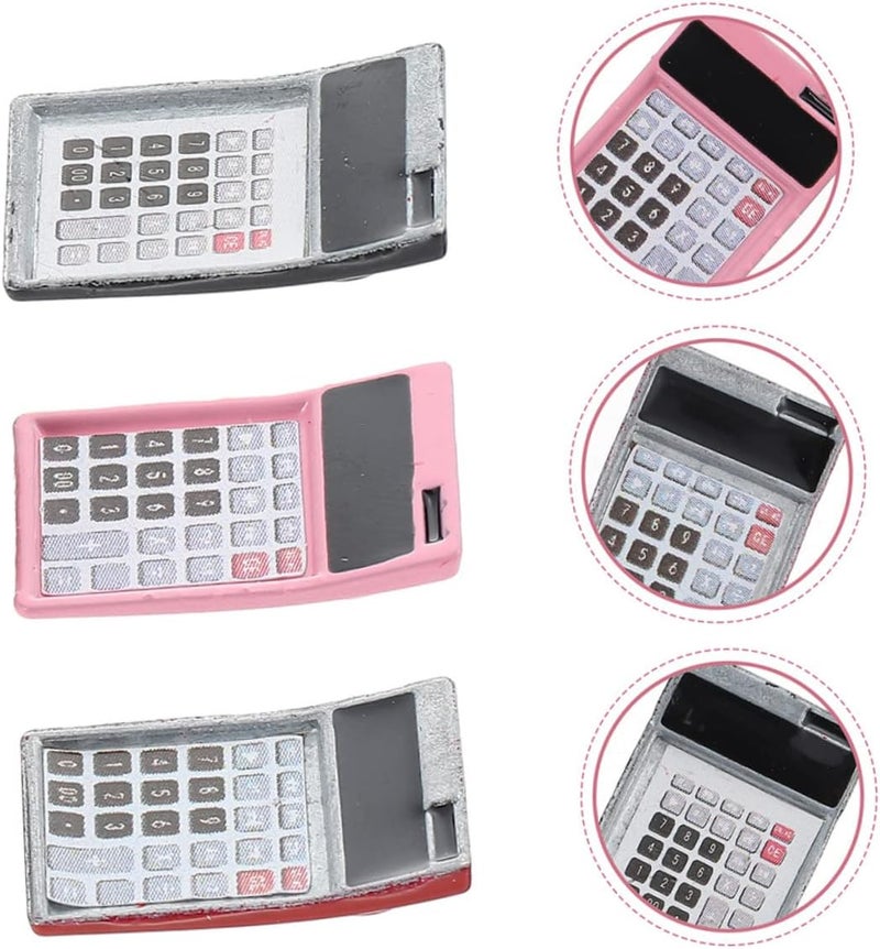 Angoily 6Pcs Miniature Calculator Ornaments Tiny Calculator Models for Dollhouses Mini House Decorations Creative Home Decor Safe Material for Room and DIY Crafts - Image 5