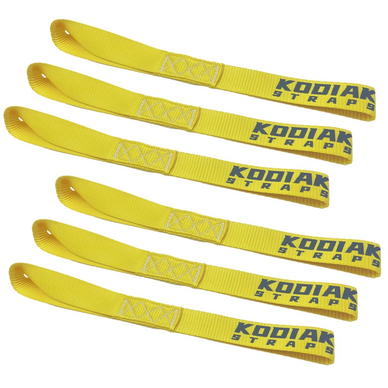 KODIAK STRAPS Soft Loop Tie Down Straps - 1.5 x 18 inches- 10,000 lb Load Capacity - Yellow 6 Pack - Loops for Securing ATV, UTV, Motorcycles, Scooters, Dirt Bikes, Lawn & Garden Equipment by KODIAK STRAPS - Image 5