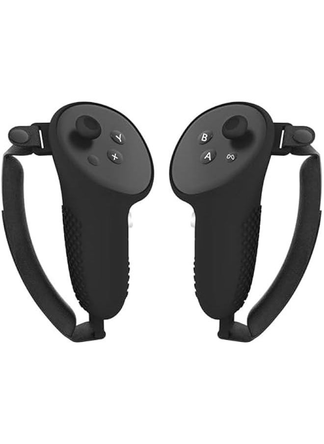 Generic Silicone Cover Set Compatible with Oculus/Meta Quest 3, VR Accessories Protective Cover Includes Controller Grips, Front Shell Headset Cover and Face Cover (Black)  - Image 3