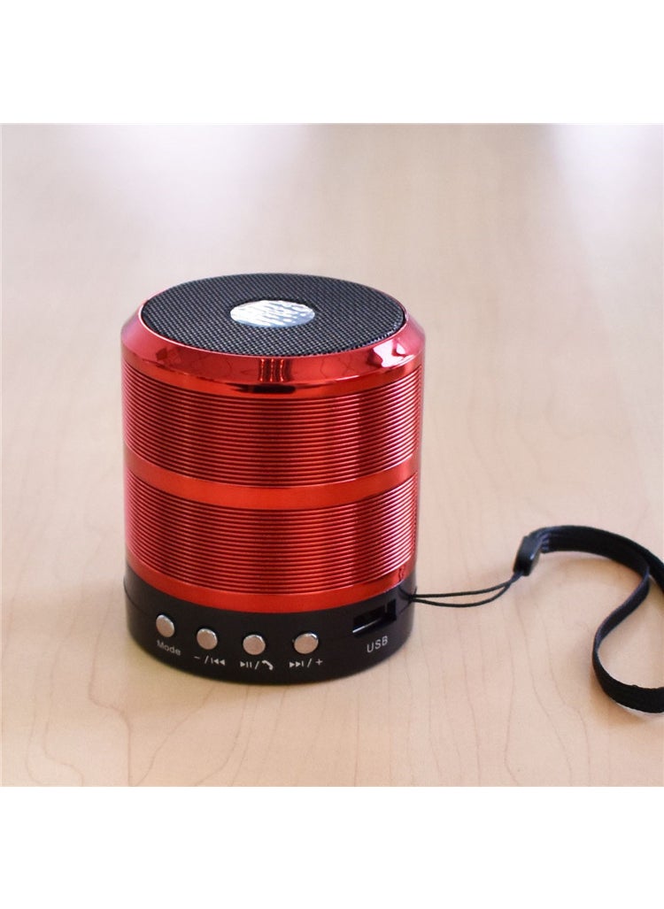 Portable Bluetooth Speaker with Subwoofer Red