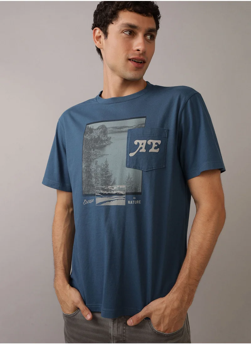 American Eagle Logo Graphic Crew Neck T-Shirt