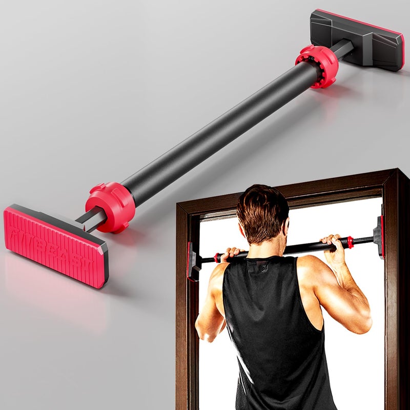 FitBeast Pull Up Bar for Doorway, Strength Training Pullup Bar with No Screws, Chin Up Bar with Adjustable Width Locking Mechanism, Doorway Pull Up Bar Max Load 600lbs for Home Gym - Image 1