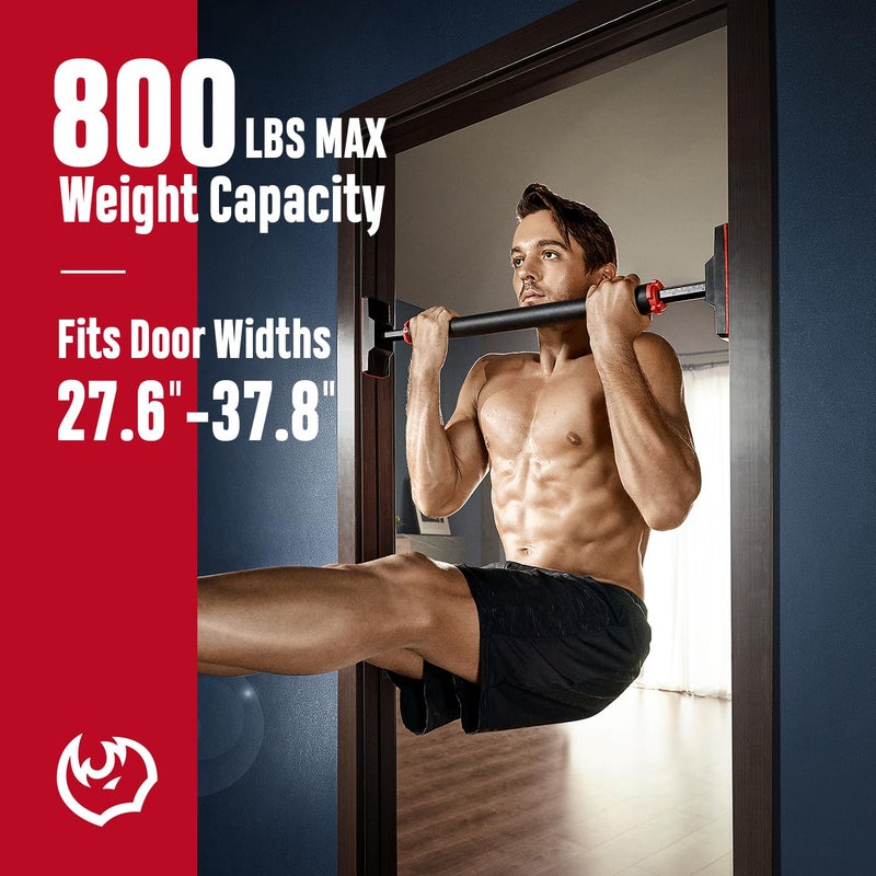 FitBeast Pull Up Bar for Doorway, Strength Training Pullup Bar with No Screws, Chin Up Bar with Adjustable Width Locking Mechanism, Doorway Pull Up Bar Max Load 600lbs for Home Gym - Image 2