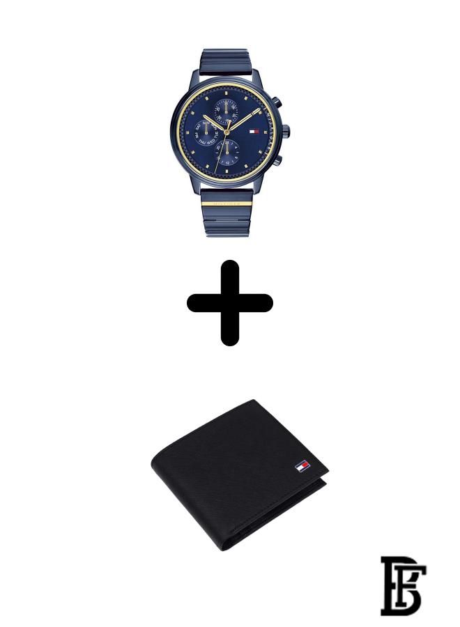 TOMMY HILFIGER Tommy Hilfiger Stainless Steel Chronograph Watch 1791783 + Tommy Wallet  - Image 1