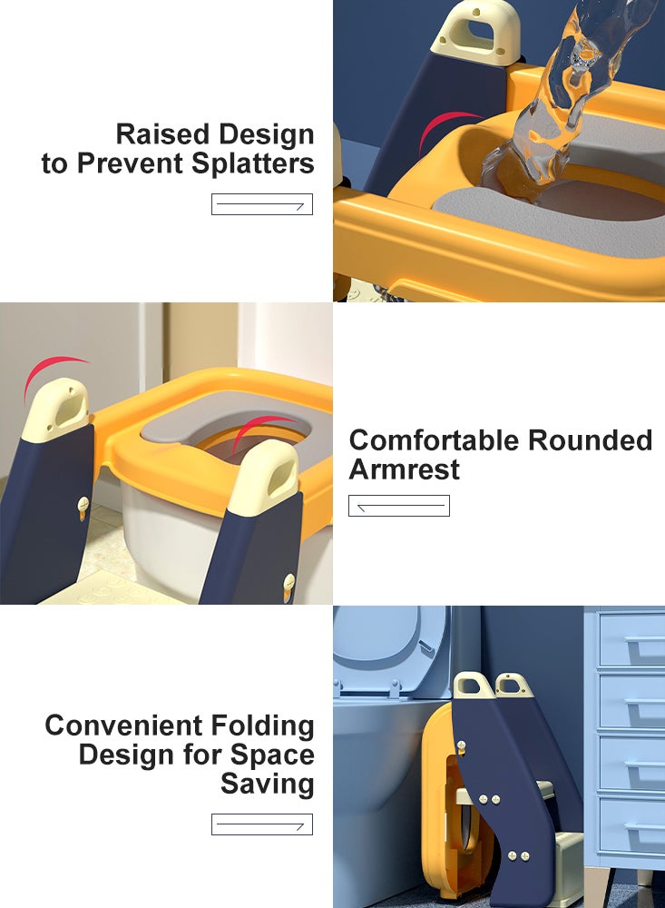Perfii Baby Potty Training Seat with Step Stool Ladder for Comfortable and Secure Toddler Toilet Seat, Complete with Anti-Slip Pads for Ultimate Safety - Image 4