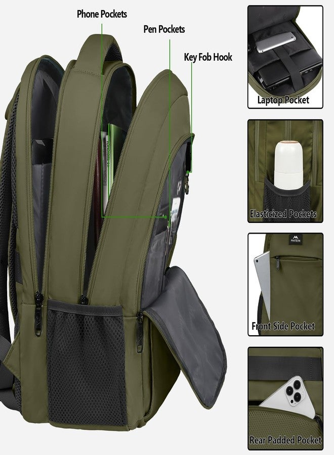 MATEIN 15.6 Inch Travel Laptop Backpack, Durable Computer Backpack for Women Men with USB Charging Port, Lightweight Fashion Water Resistant Traveling Backpack Casual Daypack for College Offic, Green - Image 4