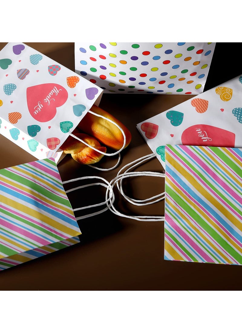 Captaintech White Kraft Paper Gift Bags with Handles, 8.3 x 5.9 x 3.1 Inches, Bulk Pack of 40, Perfect for Birthdays, Weddings, Baby Showers, Party Favors, and Goodie Bags (Dots Design)  - Image 5