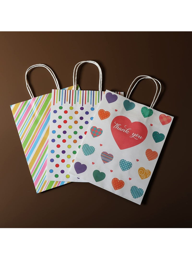 Captaintech White Kraft Paper Gift Bags with Handles, 8.3 x 5.9 x 3.1 Inches, Bulk Pack of 40, Perfect for Birthdays, Weddings, Baby Showers, Party Favors, and Goodie Bags (Dots Design)  - Image 4