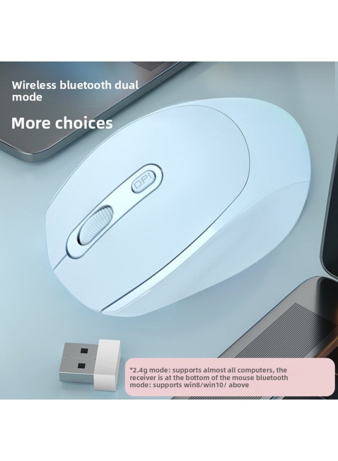 Loquat Senlongi 256 Wireless Mouse Rechargeable Bluetooth Dual-Mode Mouse Macron Multicolor Typec Silent Mouse-Color:Typec Charging Dual Mode—white - Image 4