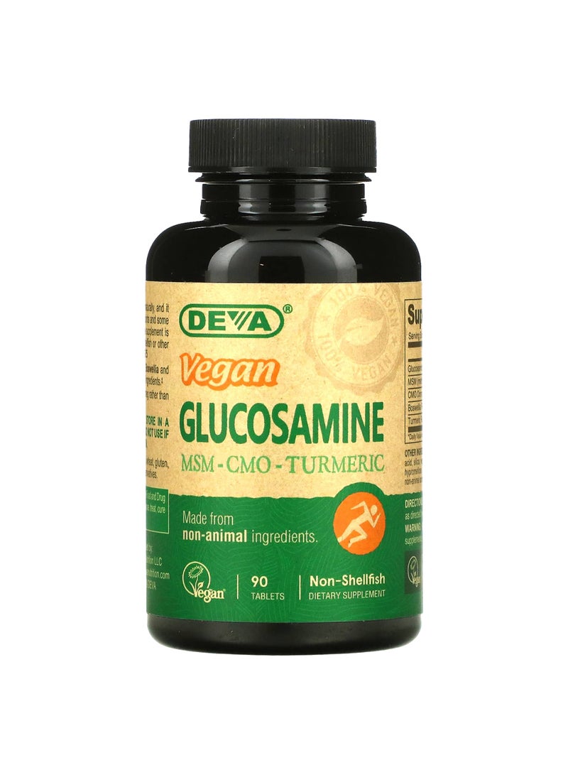 Deva Vegan Glucosamine MSM - CMO - Turmeric, 90 Tablets