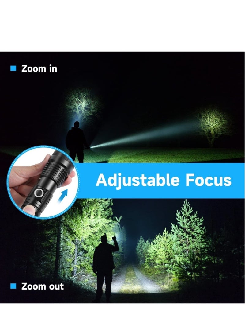 Rechargeable LED Flashlight – Ultra Bright Zoomable with 5 Modes, Adjustable High Lumens, Water Resistant Handheld Light for Camping and Emergency - Image 3