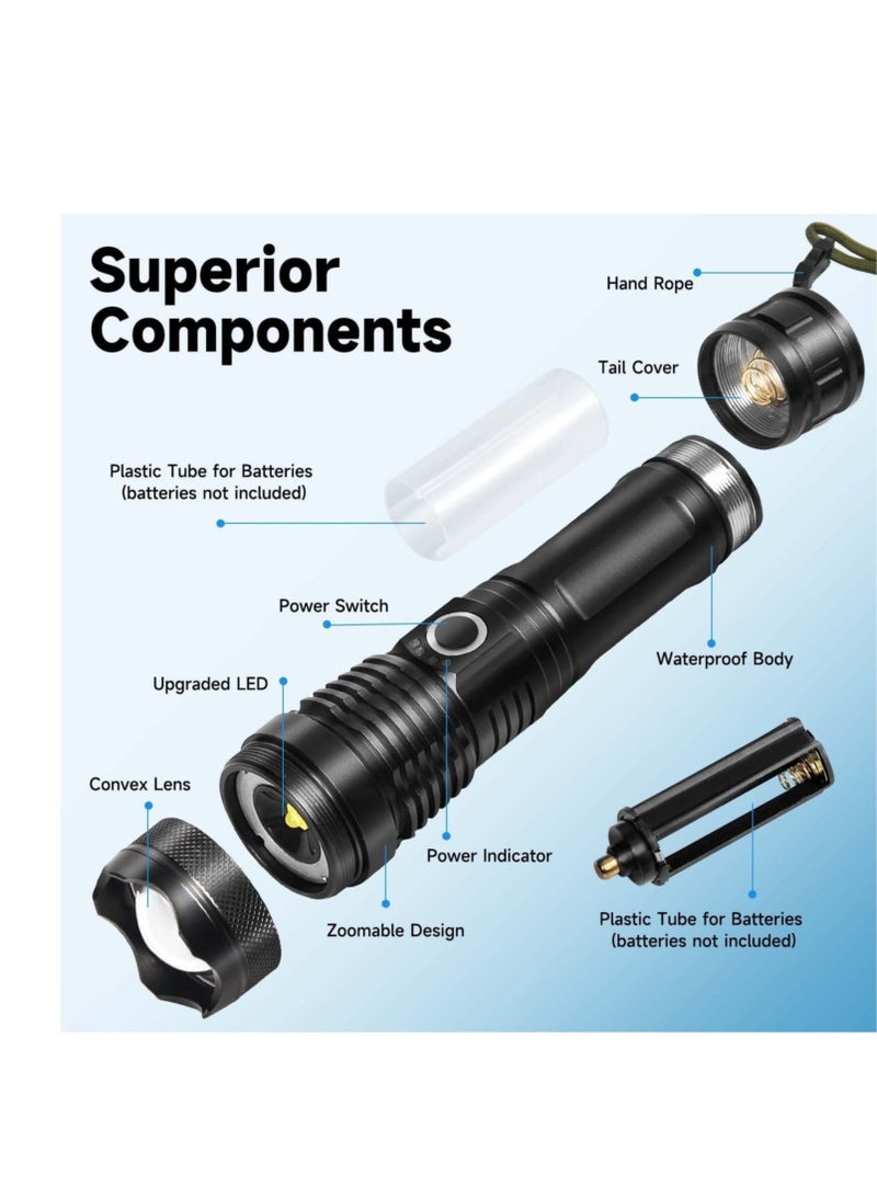 Rechargeable LED Flashlight – Ultra Bright Zoomable with 5 Modes, Adjustable High Lumens, Water Resistant Handheld Light for Camping and Emergency - Image 4
