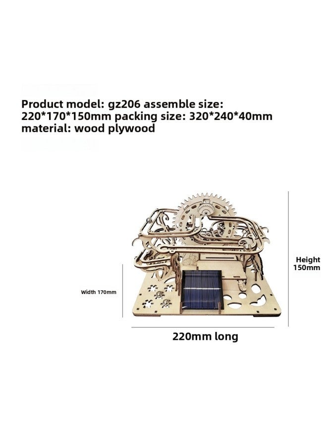 Creative DIY Track Ball Wooden Three-dimensional Puzzle Children's Educational Toys Hand-assembled Model Desktop Ornaments-Color:Customized Track Model - Image 5
