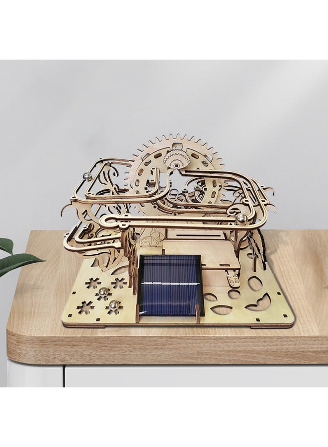 Creative DIY Track Ball Wooden Three-dimensional Puzzle Children's Educational Toys Hand-assembled Model Desktop Ornaments-Color:Customized Track Model - Image 4