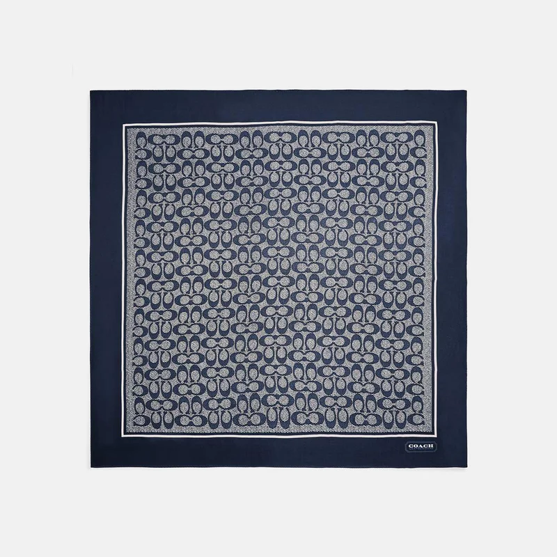 Coach Textured Signature C Printed Silk Square
