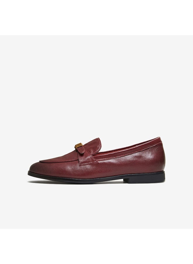 Basto 26 Spring British Style Ultra-soft Lambskin Loafers Women Single Shoes Uxs01aa6 Wine Red 36 - Image 1