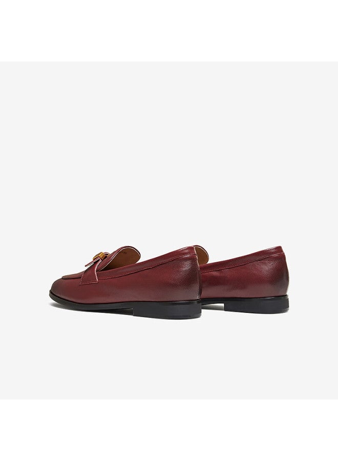 Basto 26 Spring British Style Ultra-soft Lambskin Loafers Women Single Shoes Uxs01aa6 Wine Red 36 - Image 2