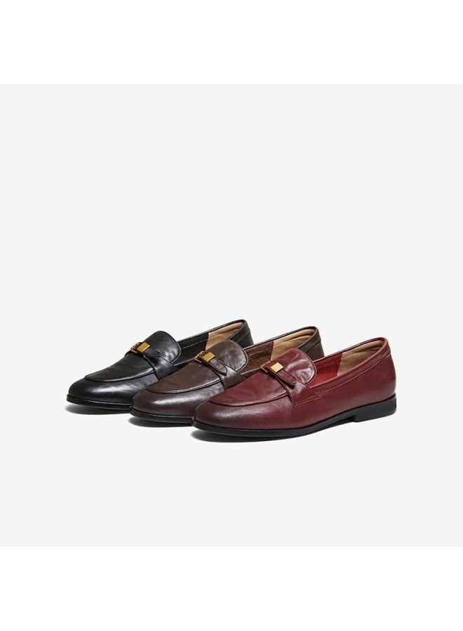 Basto 26 Spring British Style Ultra-soft Lambskin Loafers Women Single Shoes Uxs01aa6 Wine Red 36 - Image 4