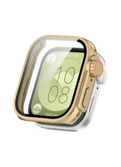 X-level Huawei Watch Fit 3 Case Cover, Screen Protector Case with Tempered Glass Film Screen Protection Case Scratch Resistant Bumper Cover Defense Edge for Huawei Watch Fit 3 (Black and Glod)  - Image 2