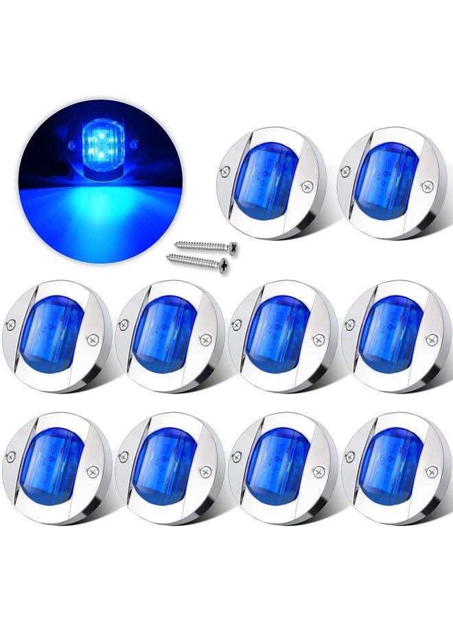 ALFU 10Pcs Blue DC 12V 3 Inch Round Marine Boat Interior Lights Transom Mount Led Stern Anchor Lights LED Night Fishing Lights IP68 Waterproof Deck LED Courtesy Light - Image 1