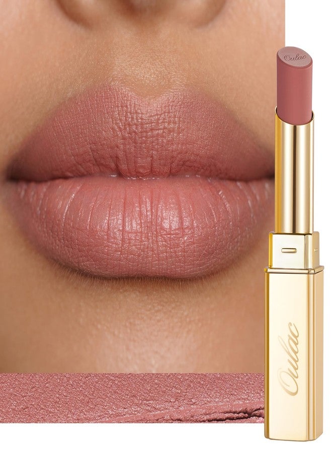Oulac Pink Nude Matte Lipsticks for Women, Silky Velvet Matte Lipstick, Soft Smooth Texture, High Impact Lip Color, Not Dry Lightweight Formula Infused with Vitamin E, Vegan&Cruelty Free RM02 - Image 1