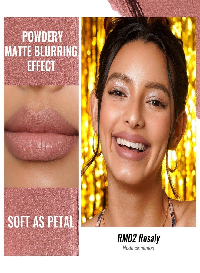 Oulac Pink Nude Matte Lipsticks for Women, Silky Velvet Matte Lipstick, Soft Smooth Texture, High Impact Lip Color, Not Dry Lightweight Formula Infused with Vitamin E, Vegan&Cruelty Free RM02 - Image 2