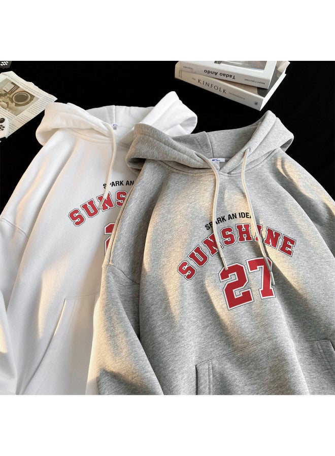 Warrior American High Street Letter Print Hoodie Unisex Oversize Casual Pullover For Spring And Autumn - Image 4