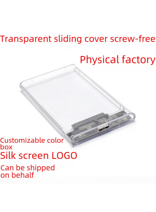 Digital Computer/mobile Hard Drive Box Mobile Hard Drive Case External Storage Enclosure Usb 3.0 Interface For 2.5/3.5 Inch Hdd-Color:Transparent-white USB3.0 [for 15MM Hard Disk]]  - Image 1