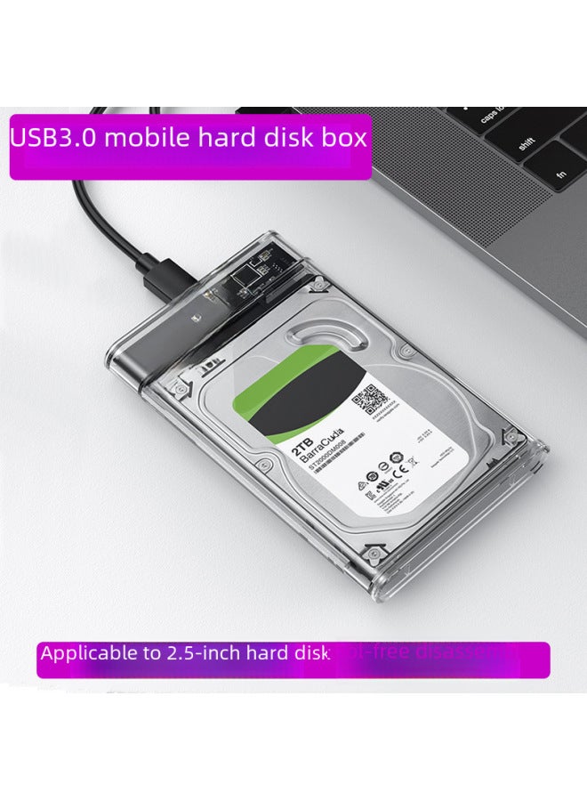 Digital Computer/mobile Hard Drive Box Mobile Hard Drive Case External Storage Enclosure Usb 3.0 Interface For 2.5/3.5 Inch Hdd-Color:Transparent-white USB3.0 [for 15MM Hard Disk]]  - Image 3