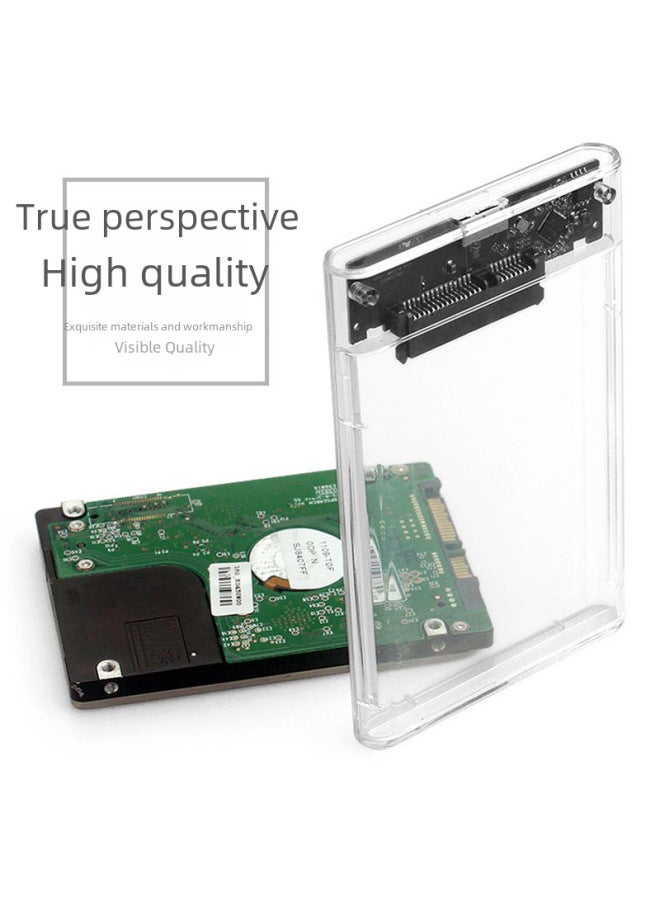 Digital Computer/mobile Hard Drive Box Mobile Hard Drive Case External Storage Enclosure Usb 3.0 Interface For 2.5/3.5 Inch Hdd-Color:Transparent-white USB3.0 [for 15MM Hard Disk]]  - Image 2