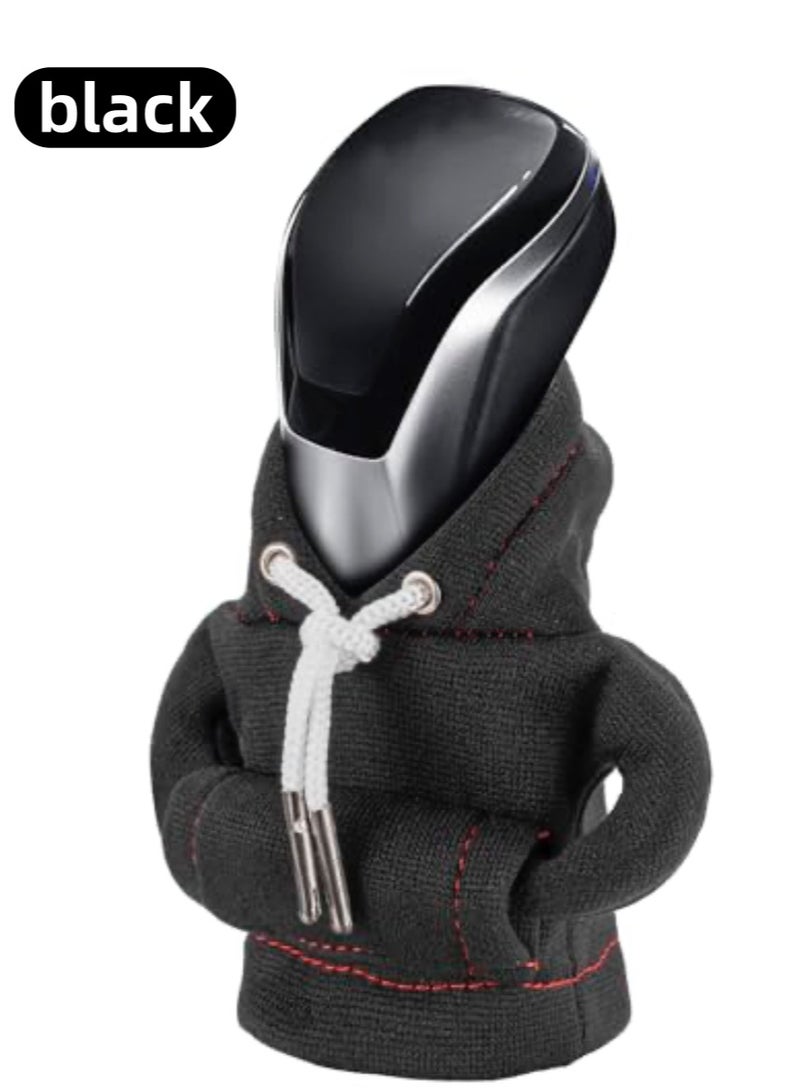 Generic Gear Shift Hoodie, Gear Shift Cover, Universal Car Shift Knob Hoodie, Mini Hoodie for Car Shifter, Automotive Interior Cute Gadgets, Car Accessories and Decorations（black）  - Image 1