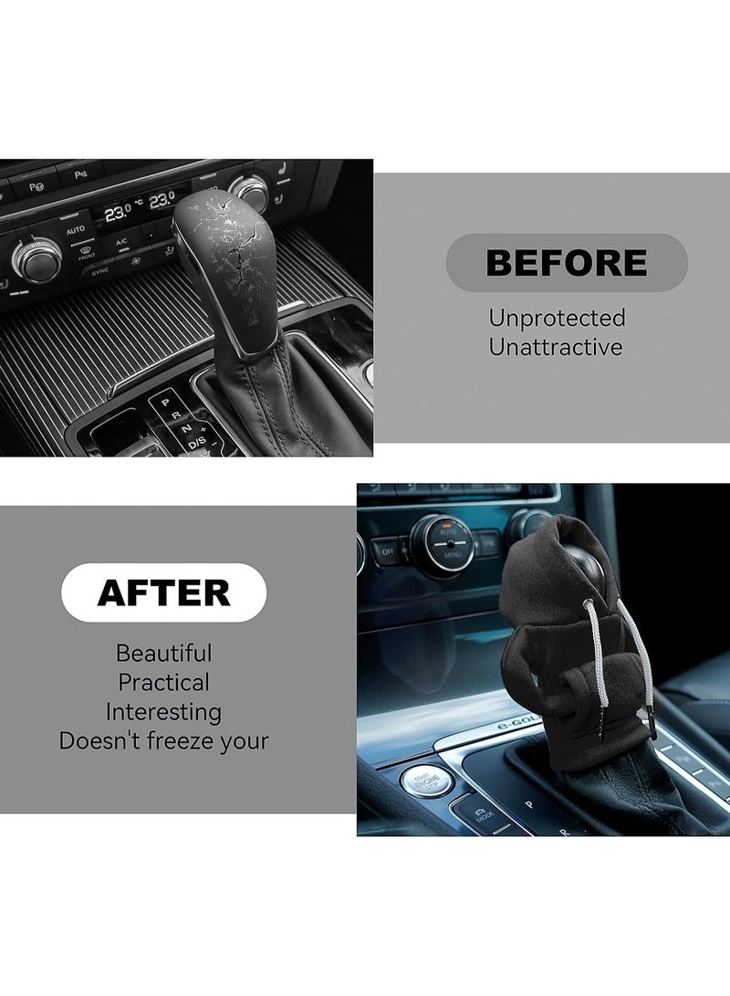Generic Gear Shift Hoodie, Gear Shift Cover, Universal Car Shift Knob Hoodie, Mini Hoodie for Car Shifter, Automotive Interior Cute Gadgets, Car Accessories and Decorations（black）  - Image 4