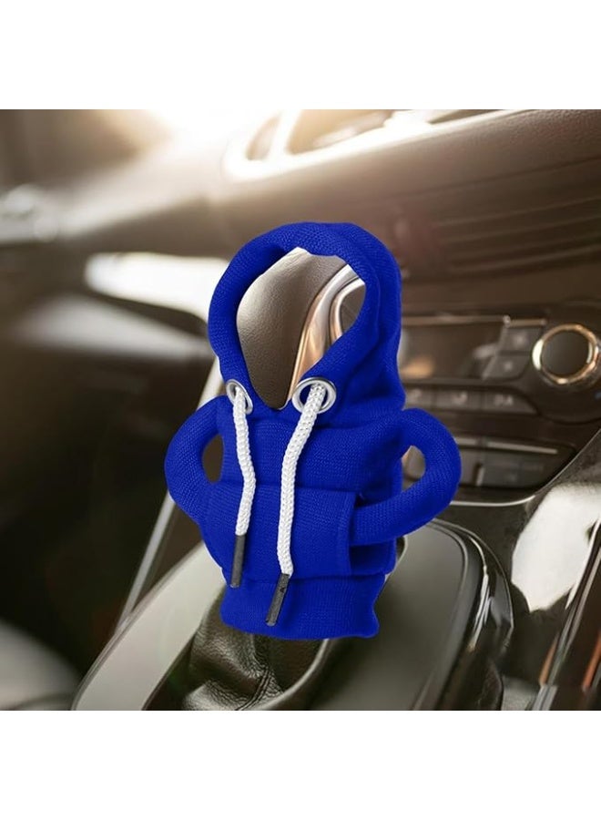 Wool Gear Shift Knob Cover, Fashion Car Gear Shift T-shirt, for Car Interior Accessories (Blue)) - Image 2