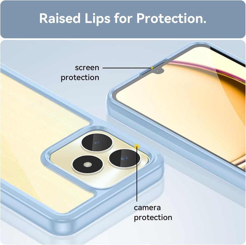 Mingwei Case For Realme Note 50 5G/C53 Clear Soft Tpu Shock Absorption Slim Lightweight Shockproof Cover Hybrid Protective Case Blue, Note50 - Image 5