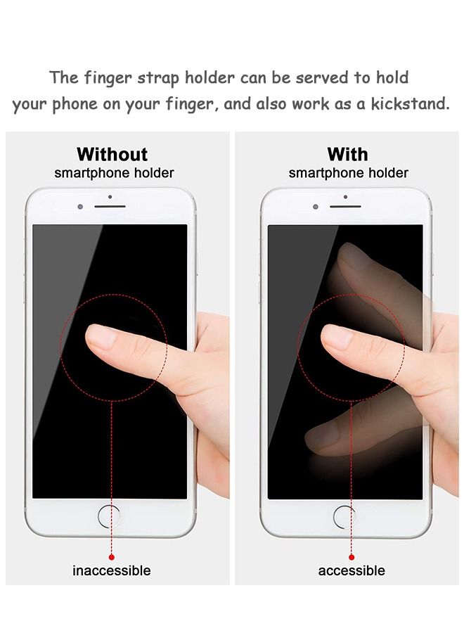 6 Pcs Telescopic Type Back Pasting Phone Grip Strap Holder, Portable Universal Phones Soft Silicone Waterproof Finger Loop, Steady Alloy Buckle Phone Kickstand - Image 3