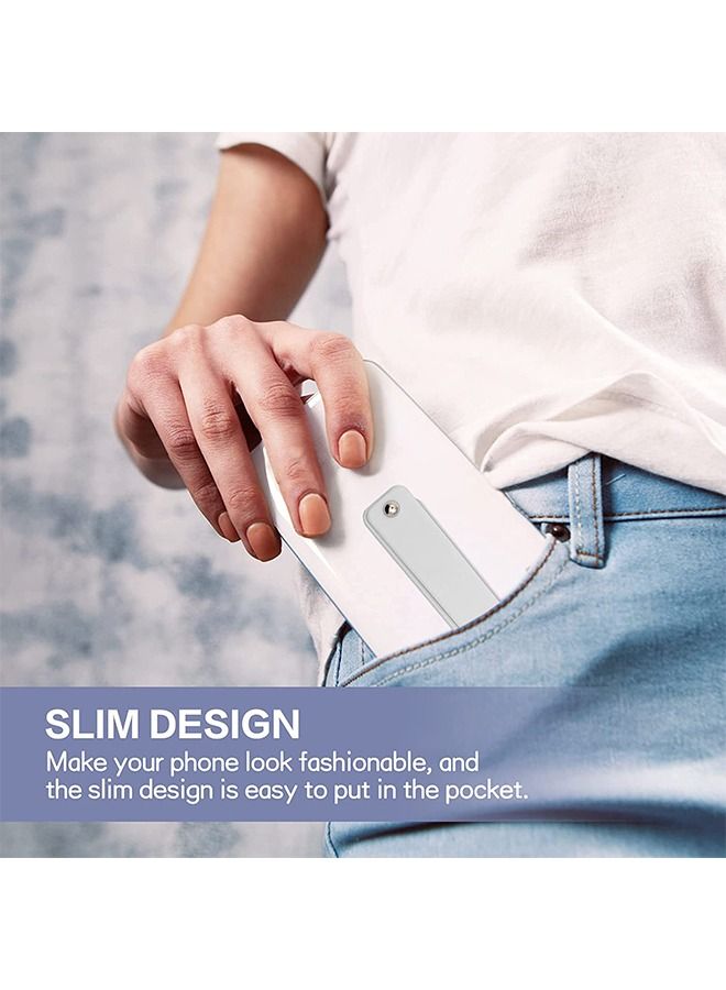 6 Pcs Telescopic Type Back Pasting Phone Grip Strap Holder, Portable Universal Phones Soft Silicone Waterproof Finger Loop, Steady Alloy Buckle Phone Kickstand - Image 4