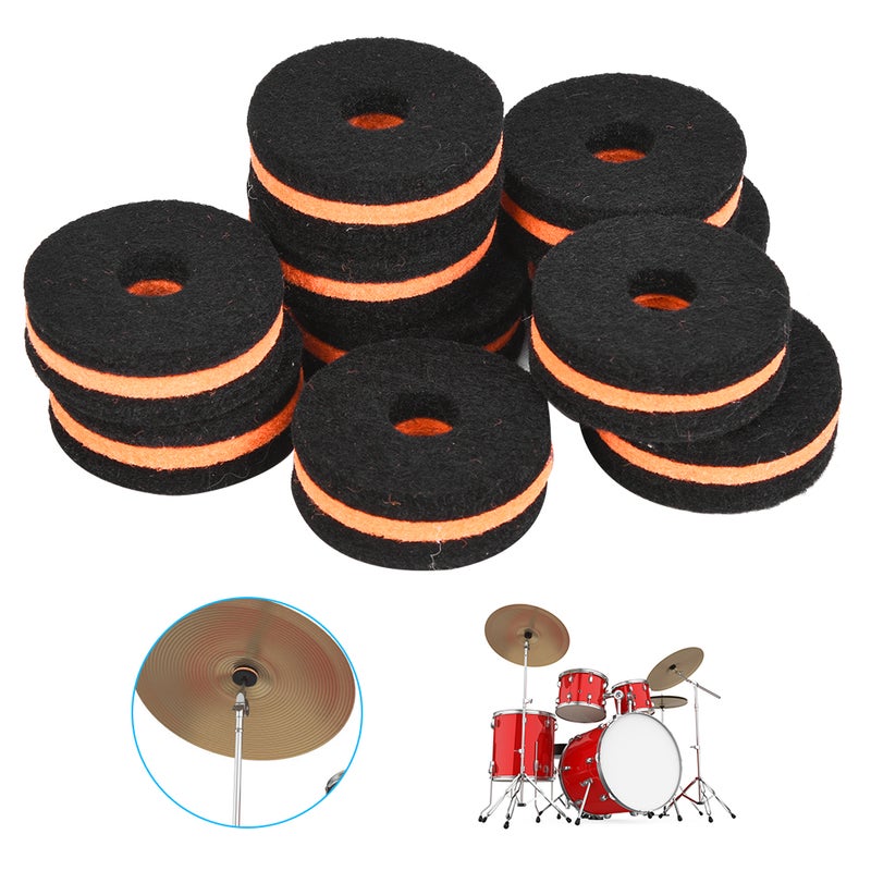 10 Pcs Cymbal Stand Felt 35mm Black Orange Cymbal Protection Sleeve Replacement Part - Image 4