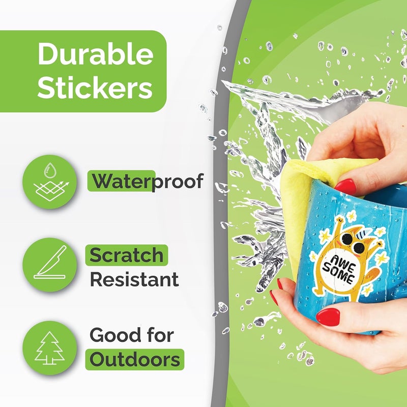 AgoDeo Premium Printable Vinyl Sticker Paper for Inkjet Printer - 34 Sheets Self-Adhesive Sheets Matte White Waterproof, Dries Quickly Vivid Colors, Holds Ink Well - Tear Resistant - Image 3