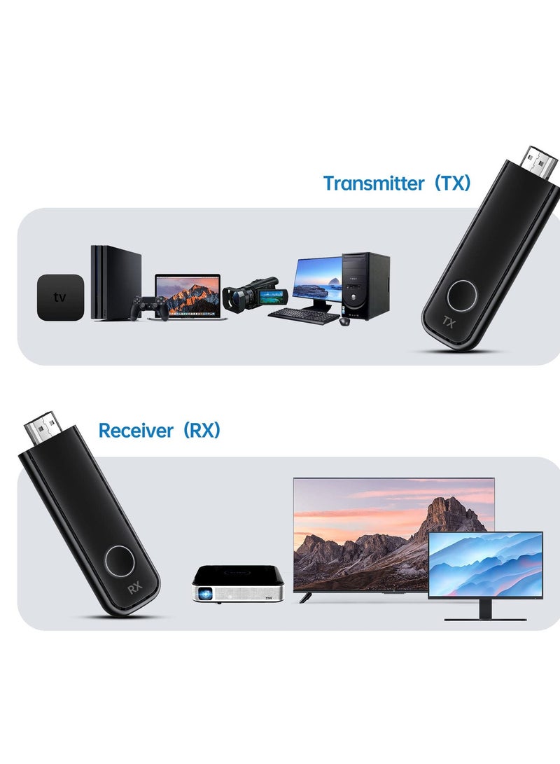 KASTWAVE Wireless HDMI Transmitter and Receiver, HD Portable Wireless Presentation Facility HDMI Adapter, Plug & Play, Support 2.4/5GHz for Streaming Video Audio from Laptop, PC to Projector, Black - Image 4