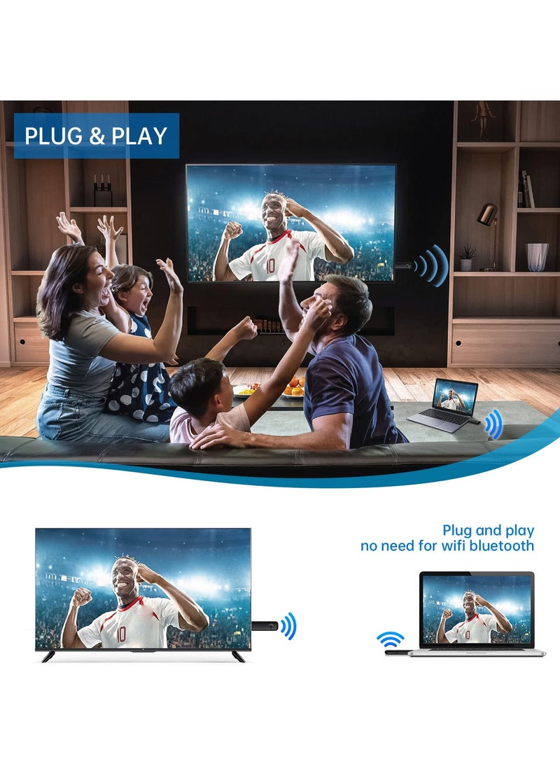 KASTWAVE Wireless HDMI Transmitter and Receiver, HD Portable Wireless Presentation Facility HDMI Adapter, Plug & Play, Support 2.4/5GHz for Streaming Video Audio from Laptop, PC to Projector, Black - Image 5