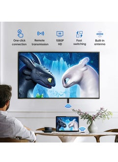 KASTWAVE Wireless HDMI Transmitter and Receiver, HD Portable Wireless Presentation Facility HDMI Adapter, Plug & Play, Support 2.4/5GHz for Streaming Video Audio from Laptop, PC to Projector, Black  - Image 2