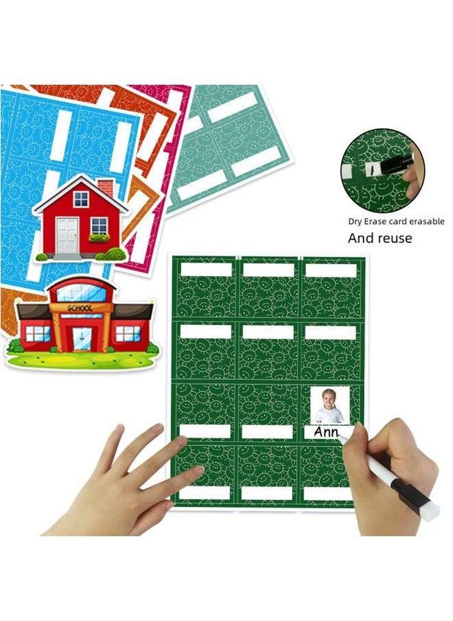 null - School Attendance Card Student Check-In Cards Photo Affixing Star Birthday Educational Stationery Toy For Kids-Color:Color Printing-Specifications:7*7cm - Image 1