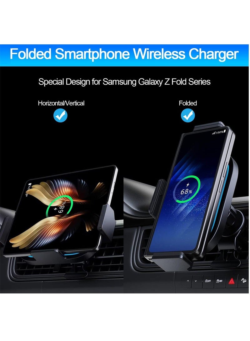 Y&D Wireless Car Charger, 15W Fast Charging Mount, Phone Holder Auto Clamping, Air Vent for iPhone 14/13/12/11/Pro Max/for Samsung Galaxy Z Fold 4/3/2/S23 - Image 4