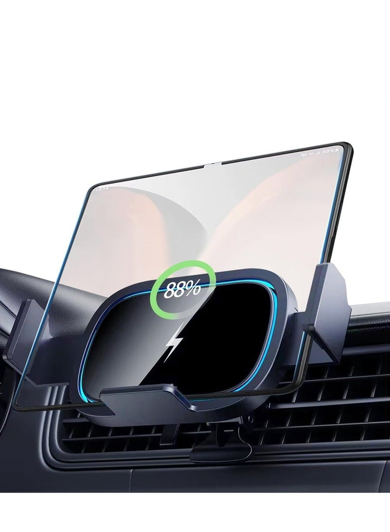 Y&D Wireless Car Charger, 15W Fast Charging Mount, Phone Holder Auto Clamping, Air Vent for iPhone 14/13/12/11/Pro Max/for Samsung Galaxy Z Fold 4/3/2/S23 - Image 2