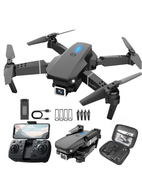 E88 4K HD Drone – Single Camera, Foldable Aerial Drone for Beginners, 2.4GHz Real-Time Transmission, 360° Roll, Long Battery Life, Headless Mode, Trajectory Flight, One Key Return