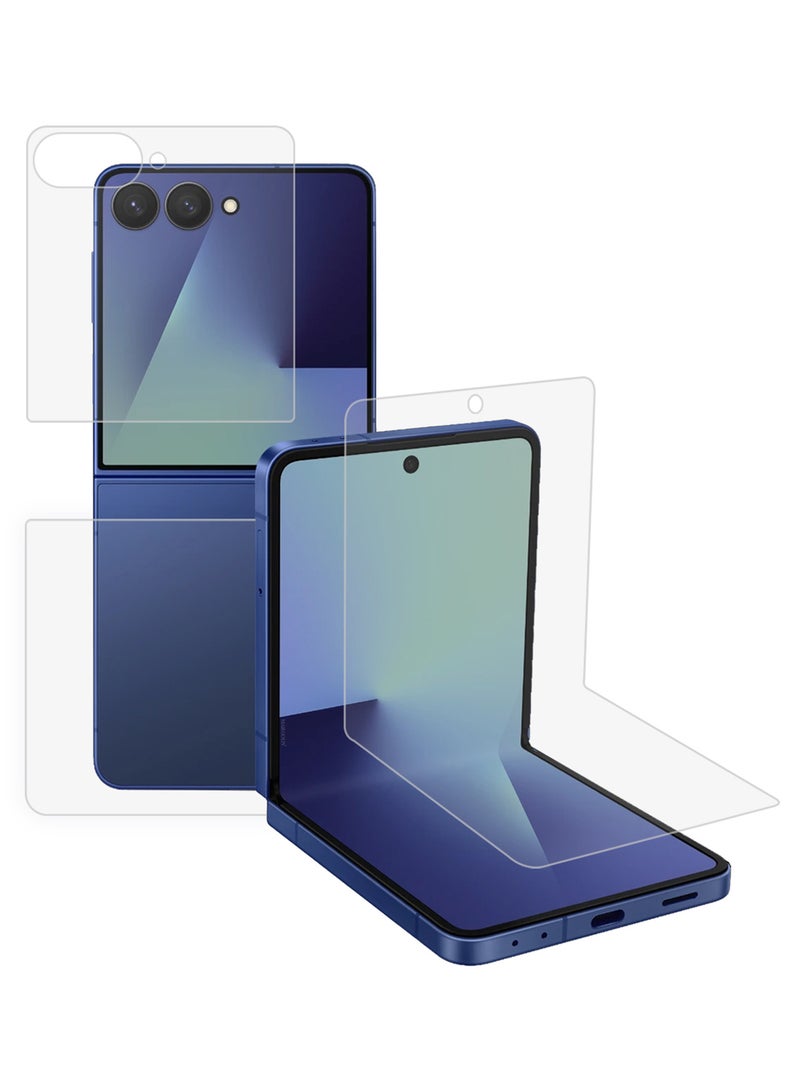 دوسالا حامي شاشة سيراميك مزدوج لجهاز Samsung Galaxy Z Flip 7 – حماية كاملة من PET للشاشة الداخلية والخارجية واضحة - Image 3