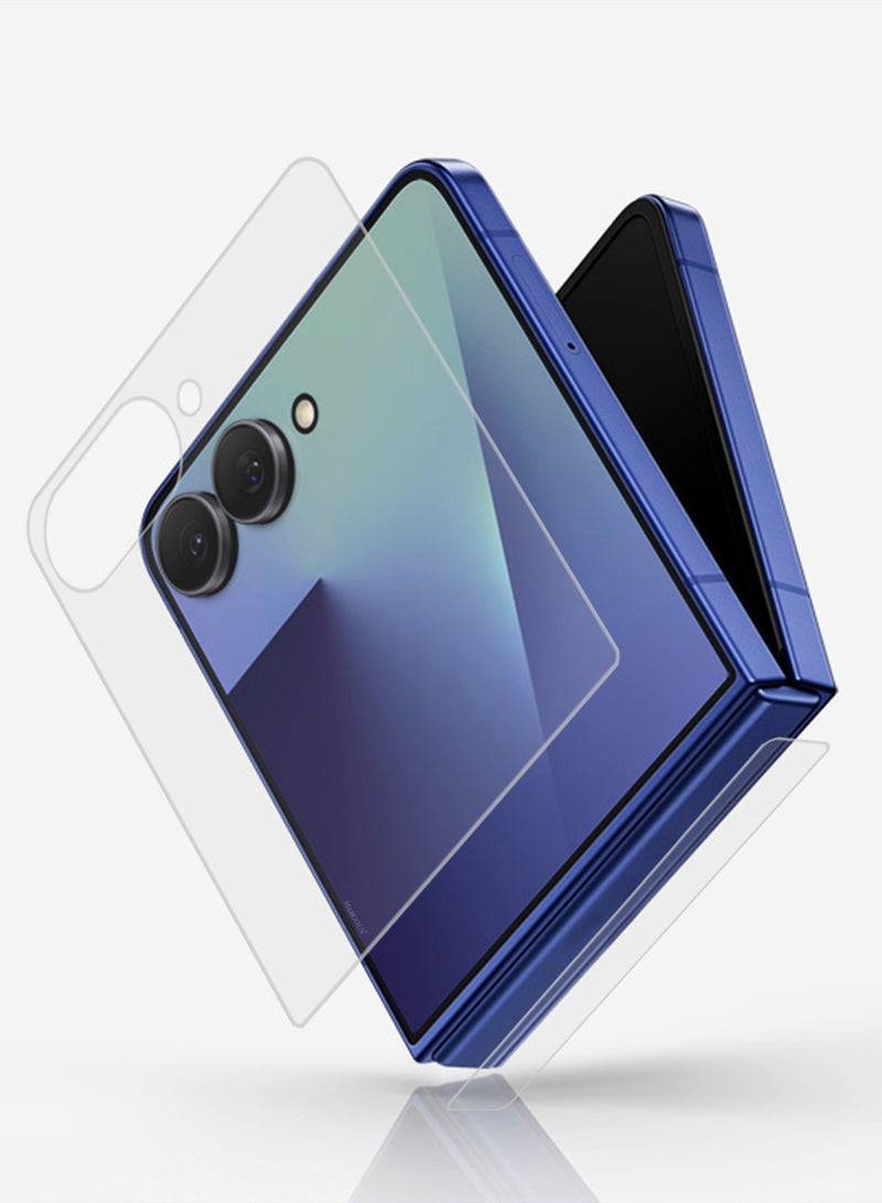 دوسالا حامي شاشة سيراميك مزدوج لجهاز Samsung Galaxy Z Flip 7 – حماية كاملة من PET للشاشة الداخلية والخارجية واضحة - Image 4